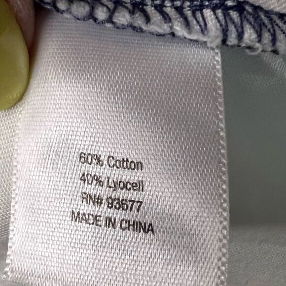 A.n.a. hi-lo sleeveless top. Blue & white EUC XS - Picture 3 of 6